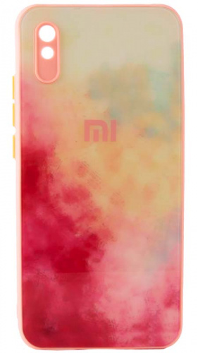 Силиконовый чехол для Xiaomi Redmi 9A стеклянный краски розовый