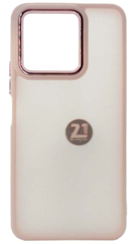 Силиконовый чехол для Honor X8a хром с глянцевой камерой розовый