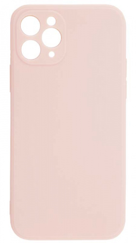 Силиконовый чехол для Apple iPhone 11 Pro плотный матовый с защитой камеры розовый