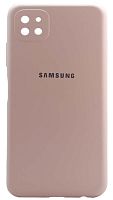 Силиконовый чехол для Samsung Galaxy A22S/A226 Soft с лого бледно-розовый