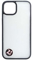 Силиконовый чехол для Apple iPhone 14 Songdodo стеклянный с мягким бортом черный