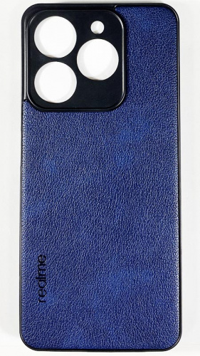 Силиконовый чехол для Realme Note 60 кожа с лого синий
