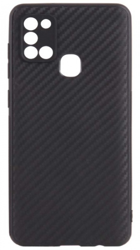Силиконовый чехол для Samsung Galaxy A21s/A217 карбон черный