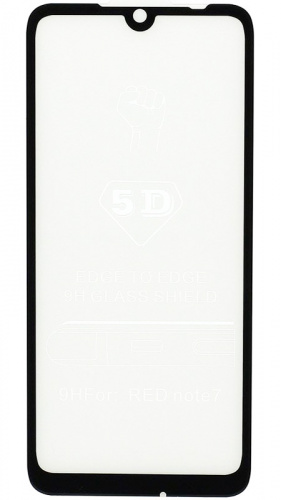 Противоударное стекло для Xiaomi Redmi Note 7 с полной проклейкой 5d чёрный