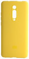 Силиконовый чехол Soft Touch для Xiaomi Mi9T лого желтый