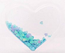 Декоративная наклейка на чехол пересыпучка силикон сердце голубой
