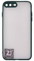Силиконовый чехол для Apple iPhone 7 Plus/8 Plus с каймой и защитой камеры хаки