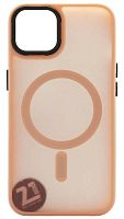 Силиконовый чехол MagSafe для Apple iPhone 13/14 матовый розовый