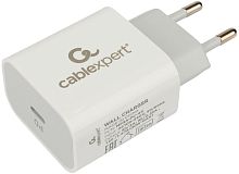 СЗУ Cablexpert MP3A-PC-44, 20Вт, 3А, быстрая зарядка QC3.0/PD, 1 порт Type-C, белый, пакет