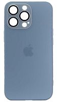 Силиконовый чехол для Apple iPhone 13 Pro матовое стекло голубой