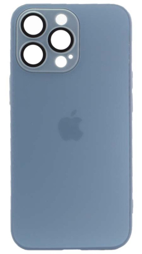 Силиконовый чехол для Apple iPhone 13 Pro матовое стекло голубой