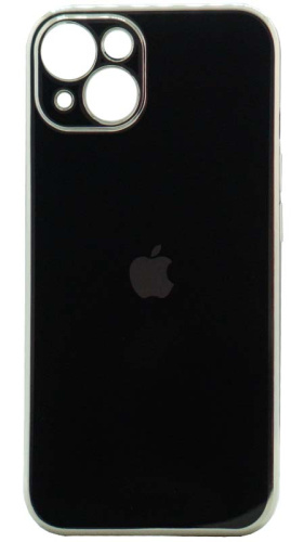 Силиконовый чехол для Apple iPhone 13 глянцевый с окантовкой черный