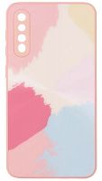 Силиконовый чехол для Samsung Galaxy A50/A505 с защитой камеры акварель персиковый
