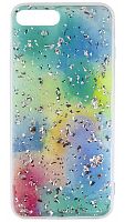 Силиконовый чехол для Apple iPhone 7 Plus/8 Plus Rainbow foil (Голубой)