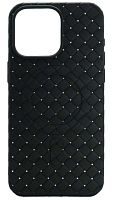 Силиконовый чехол для Apple iPhone 15 Pro Max Magsafe Плетение черный
