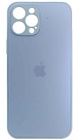 Силиконовый чехол для Apple iPhone 12 Pro Max матовое стекло голубой