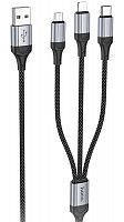Кабель USB - 8 pin Type-C микро USB HOCO X102 Fresh 1.0м 2.4A чёрный