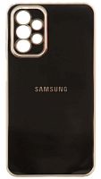 Силиконовый чехол для Samsung Galaxy A23/A235 глянцевый с окантовкой черный