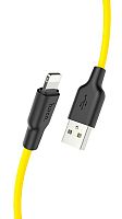 Кабель USB - Apple 8 pin HOCO X21 Plus 1.0м круглый 2.4A силикон черно-желтый