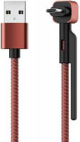 Кабель STAND, USB 2.0 - microUSB, 1.2м, 2.1A, OLMIO красный