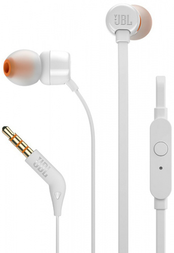 Стерео-наушники JBL T110 с микрофоном белый