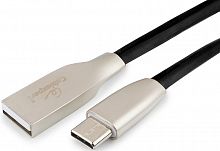 Кабель USB 2.0 Cablexpert CC-G-USBC01Bk-1M, AM/Type-C, серия Gold, длина 1м, черный, блистер