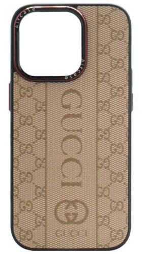 Силиконовый чехол для Apple iPhone 14 Pro кожа Gucci