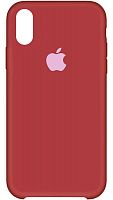 Задняя накладка Soft Touch для Apple iPhone XR красный с белым яблоком