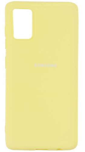 Силиконовый чехол для Samsung Galaxy A41/A415 с лого желтый
