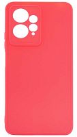 Силиконовый чехол для Xiaomi Redmi Note 12 с защитой камеры матовый неоновый розовый