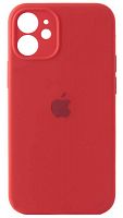 Силиконовый чехол Soft Touch для Apple iPhone 12 mini с защитой камеры красный
