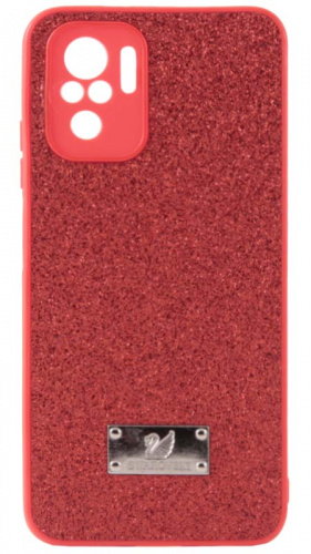 Силиконовый чехол SW для Xiaomi Redmi Note 10/Note 10S поверхность с блеском красный