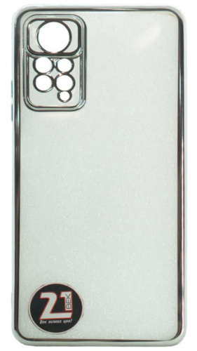 Силиконовый чехол для Xiaomi Redmi Note 12 Pro прозрачный с окантовкой серебро