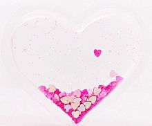 Декоративная наклейка на чехол пересыпучка силикон сердце малиновый