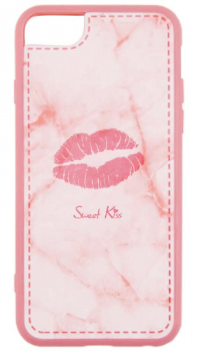 Силиконовый чехол для Apple iPhone 6/7/8 sweet kiss розовый
