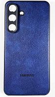 Силиконовый чехол для Samsung Galaxy S25 FE кожа с лого синий
