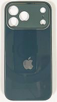 Силиконовый чехол для Apple iPhone 17 Pro Max стеклянный с защитой камеры хаки