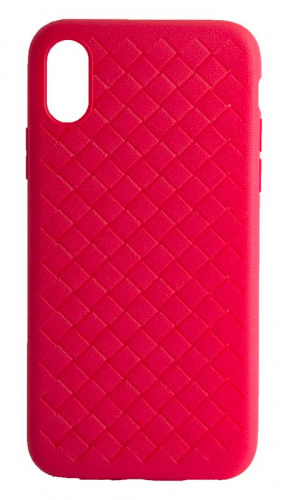 Силиконовый чехол для Apple iPhone XR плетеный красный