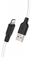 Кабель USB - Apple 8 pin HOCO X21 Plus 1.0м круглый 2.4A силикон черно-белый