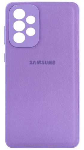 Силиконовый чехол для Samsung Galaxy A73/A736 кожа с лого сиреневый