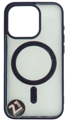 Силиконовый чехол для Apple iPhone 15 Pro MagSafe с окантовкой фиолетовый