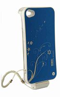 Дополнительный аккумулятор для iPhone 4/4S 1800mAh синий с узором