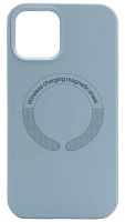 Силиконовый чехол для Soft Touch Apple iPhone 12 MagSafe голубой