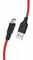 Кабель USB - микро USB HOCO X21 Plus 2.0м круглый 2.4A силикон черно-красный