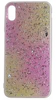 Силиконовый чехол для Apple iPhone XS Max Rainbow foil (Розовый)