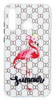 Силиконовый чехол для Huawei Honor 10i стеклянный Summer фламинго
