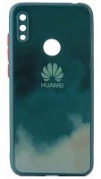 Силиконовый чехол для Huawei Honor 8A/Y6 (2019) стеклянный краски зеленый