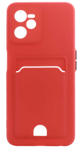 Силиконовый чехол для Realme C35 с кардхолдером красный
