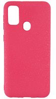 Силиконовый чехол для Samsung Galaxy M30s/M215 матовый с блестками розовый