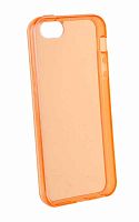 Накладка силиконовая для iPhone 5  прозрачная оранжевая
